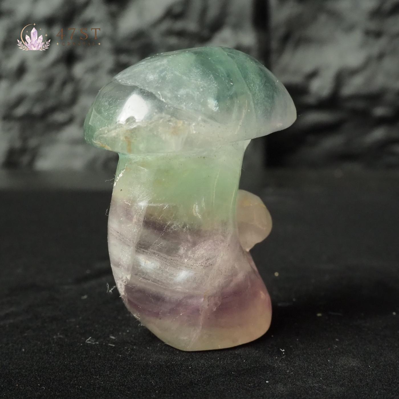 Rainbow Fluorite Mushroom Carving