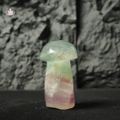 Rainbow Fluorite Mushroom Carving