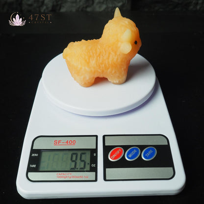 Orange Calcite Highland Cow Carving