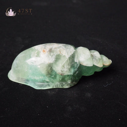 Snowflake Fluorite Conch Carving