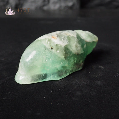 Snowflake Fluorite Conch Carving