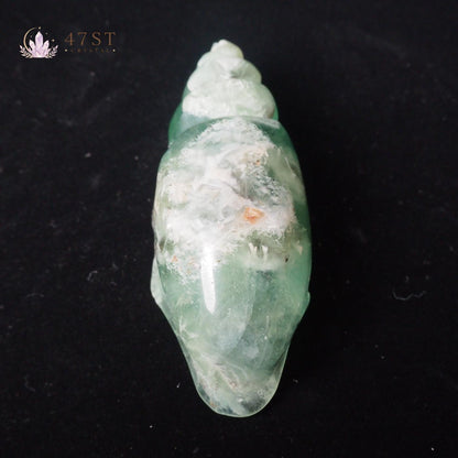 Snowflake Fluorite Conch Carving