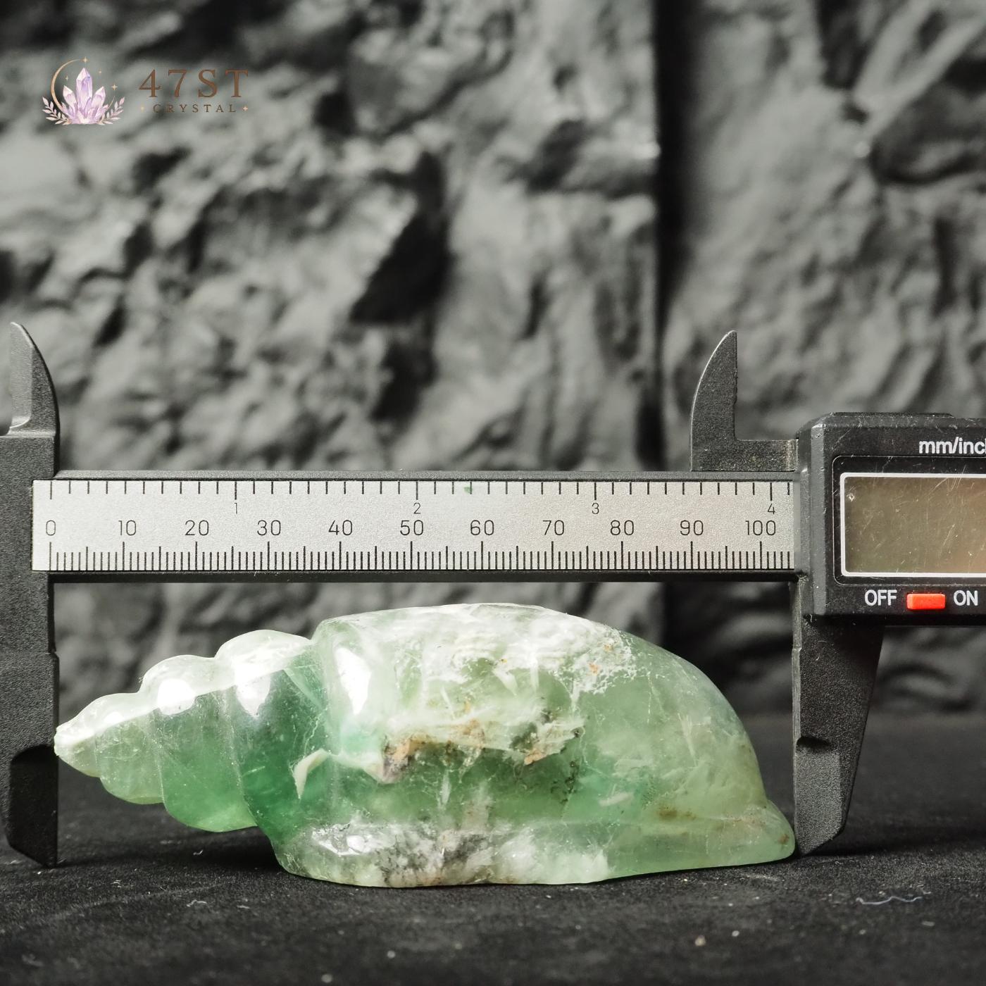 Snowflake Fluorite Conch Carving