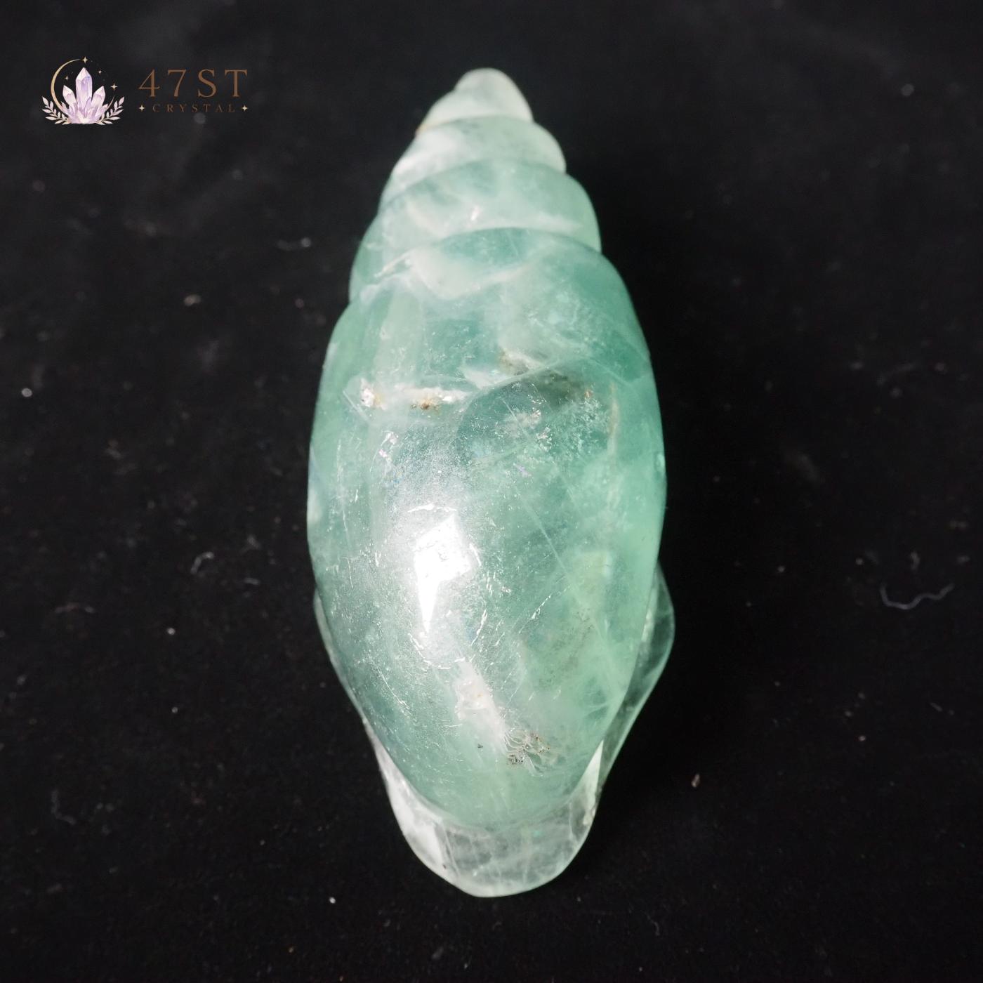 Green Fluorite Conch Shell Carving