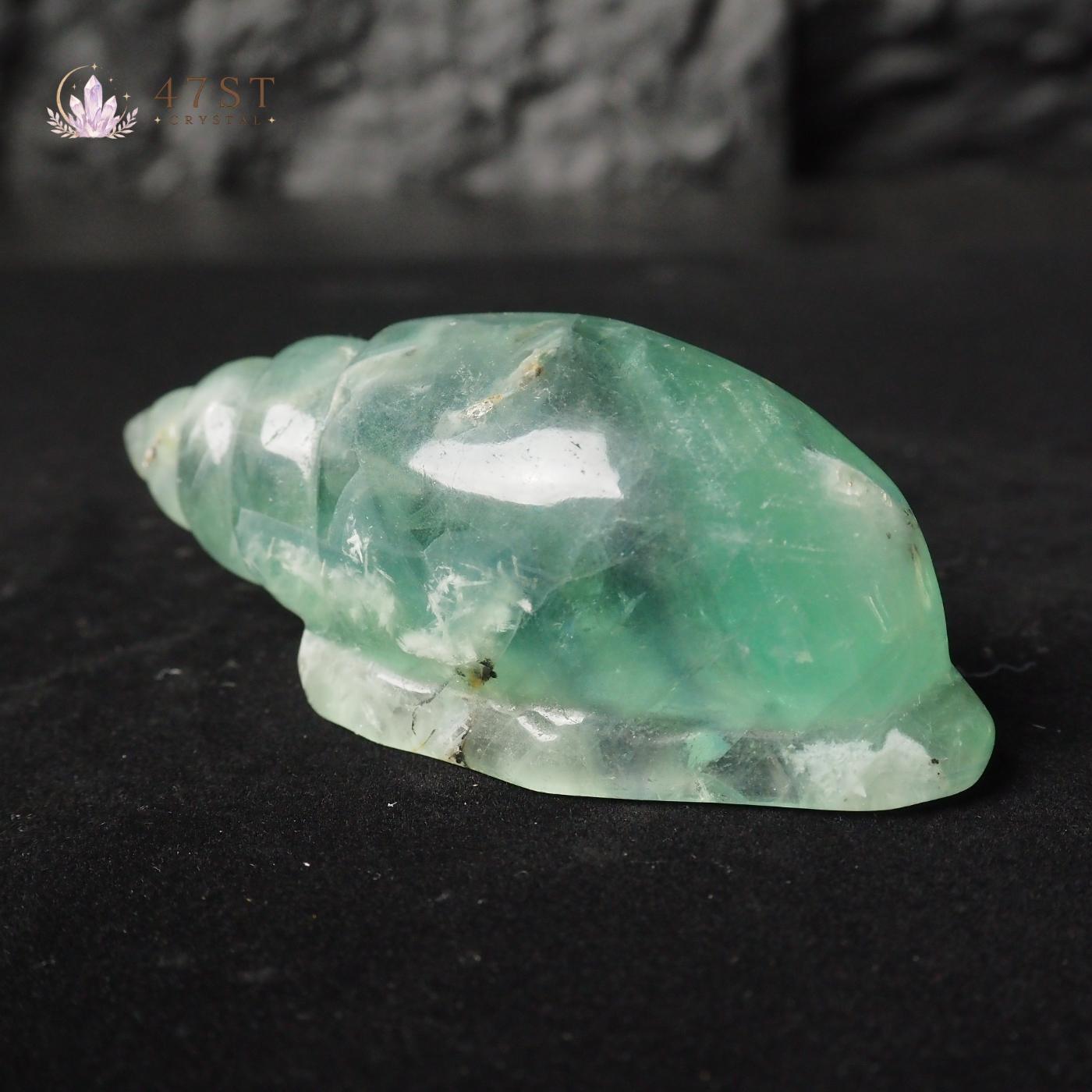 Green Fluorite Conch Shell Carving