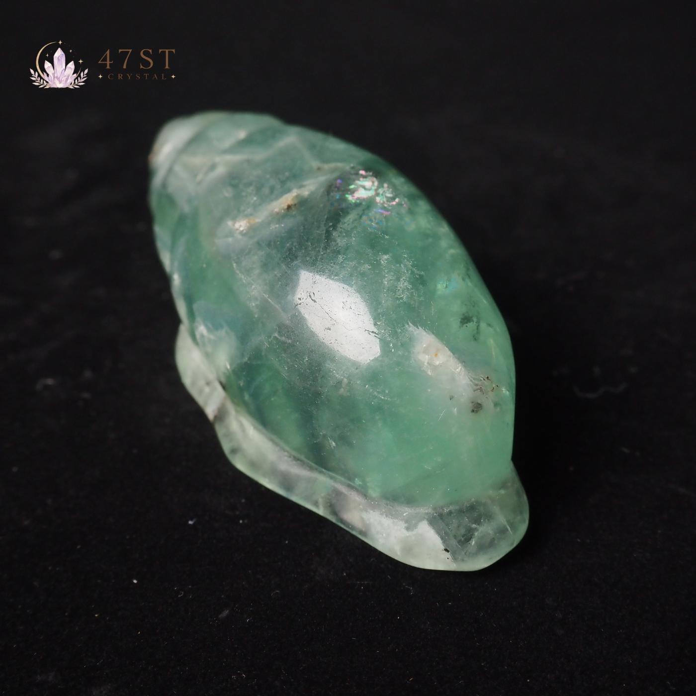 Green Fluorite Conch Shell Carving