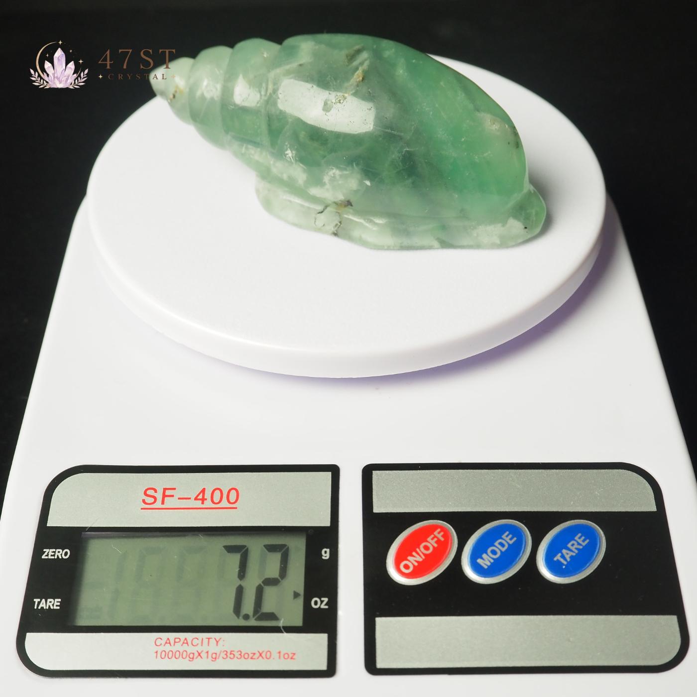 Green Fluorite Conch Shell Carving