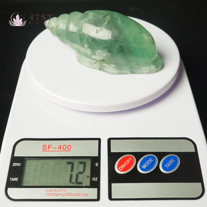 Green Fluorite Conch Shell Carving