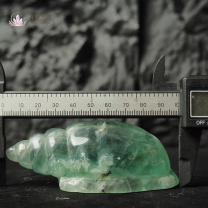 Green Fluorite Conch Shell Carving