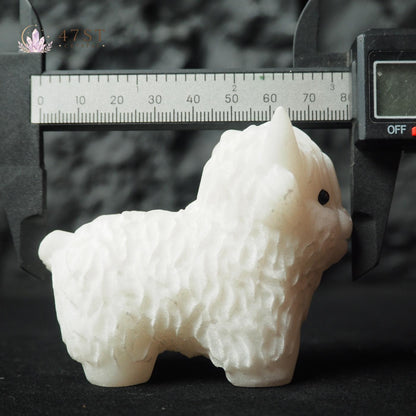 White Jade Highland Cow Carving