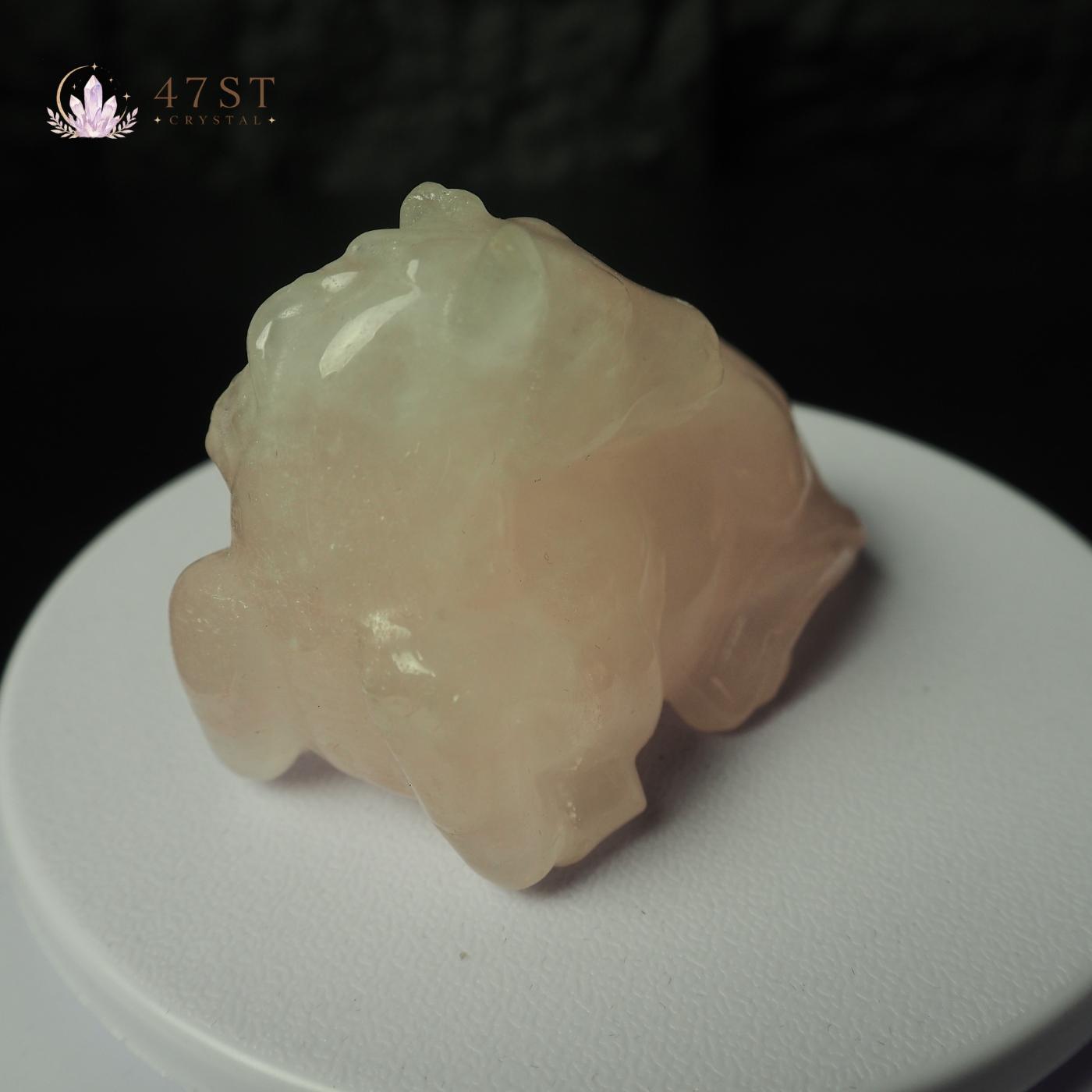 Rose Quartz Horse Carving