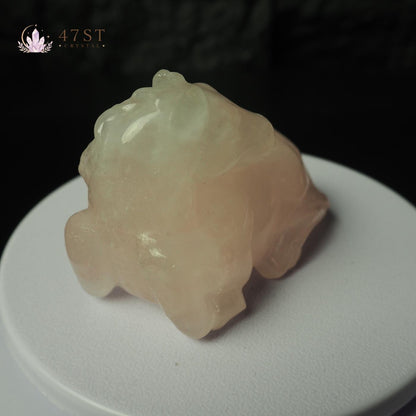 Rose Quartz Horse Carving