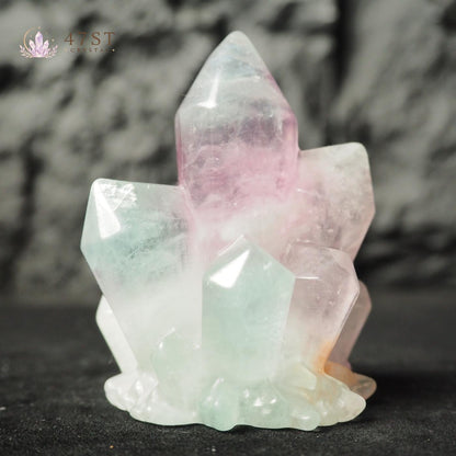 Rainbow Fluorite Cluster Carving