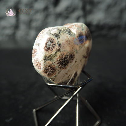Green Flower Jasper Heart
