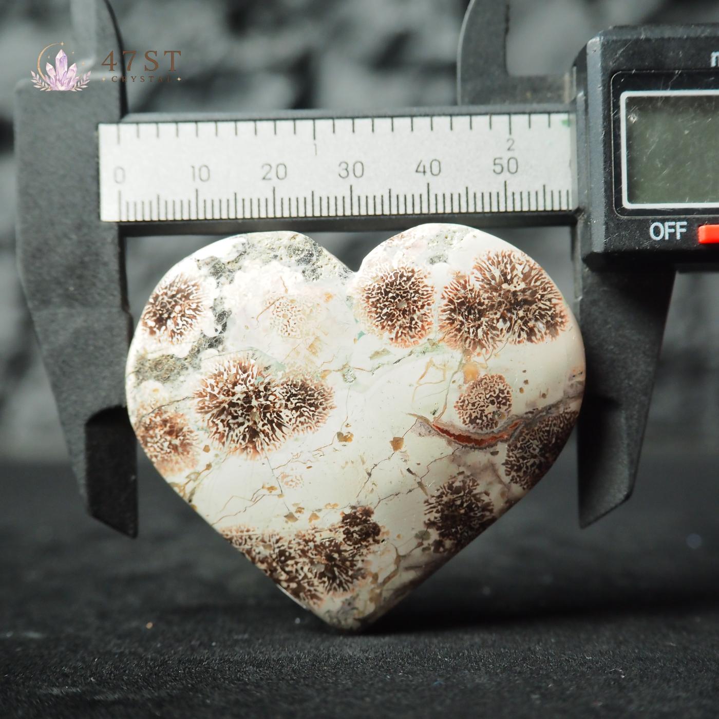 Green Flower Jasper Heart