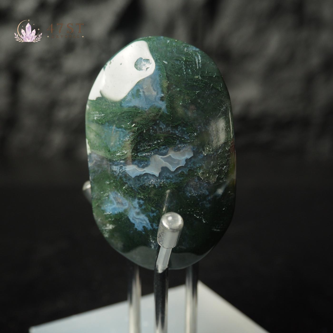 Moss Agate Palm Stone