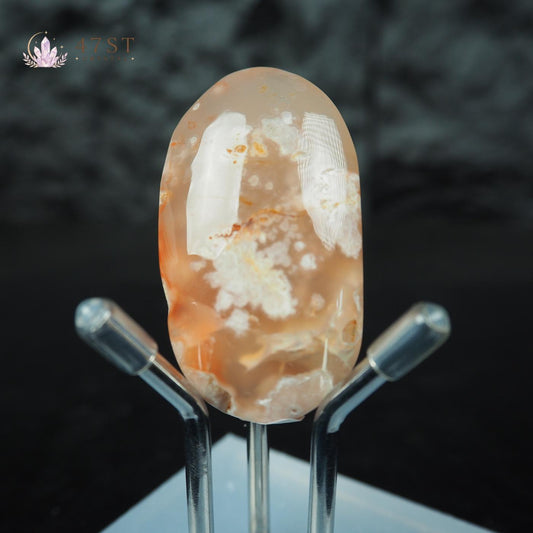 Flower Agate Palm Stone