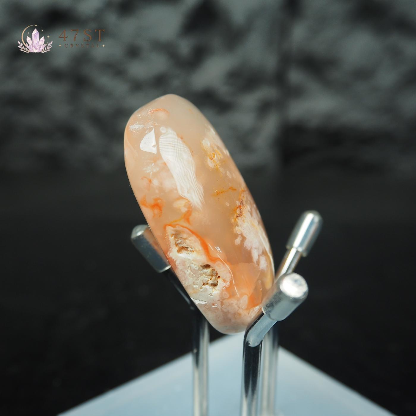 Flower Agate Palm Stone