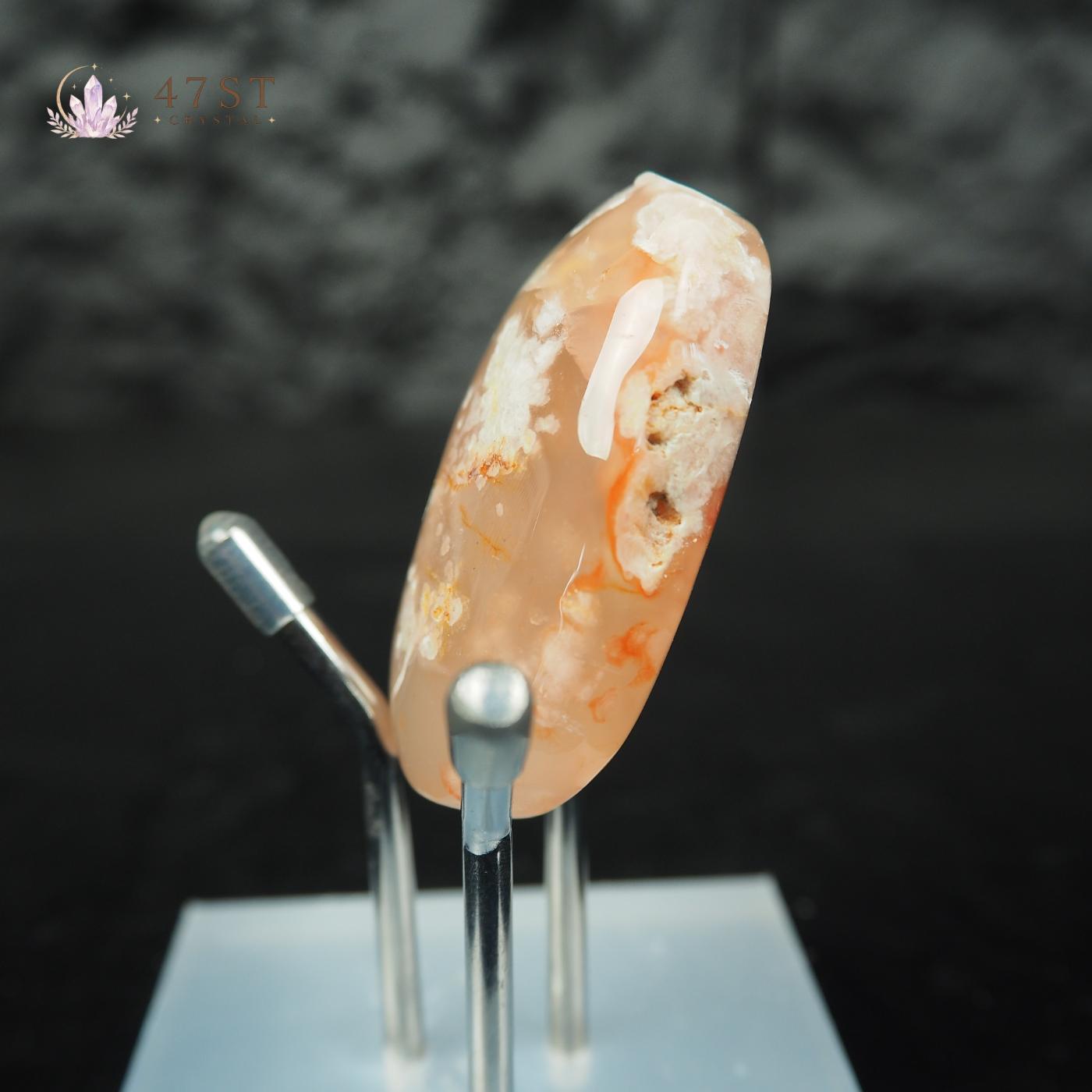 Flower Agate Palm Stone