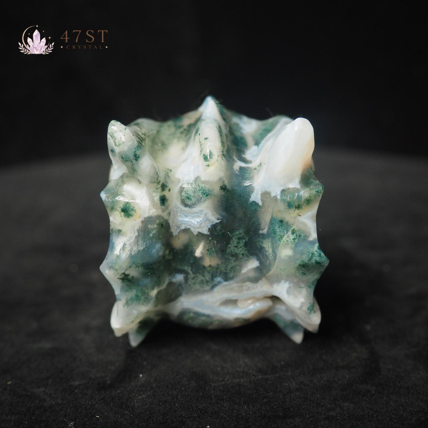 Moss Agate Dragon Head