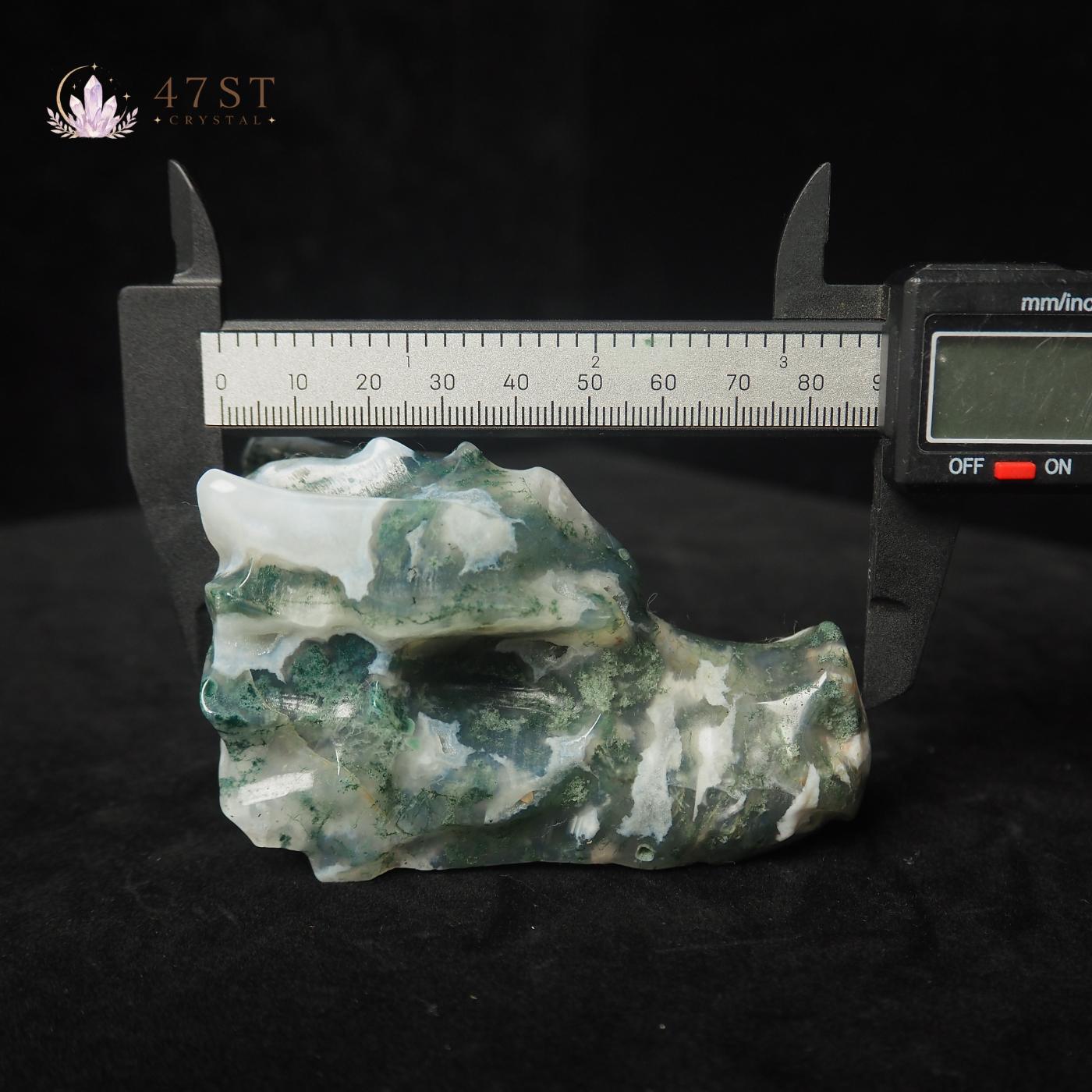 Moss Agate Dragon Head