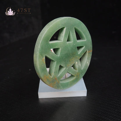 Green Aventurine Pentacle Disc