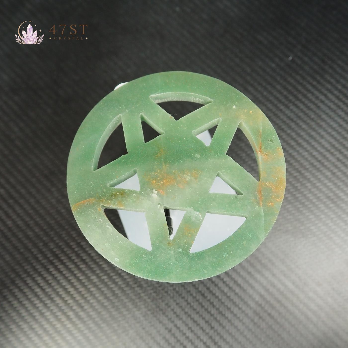 Green Aventurine Pentacle Disc