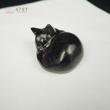 Gold Sheen Obsidian Sleeping Cat