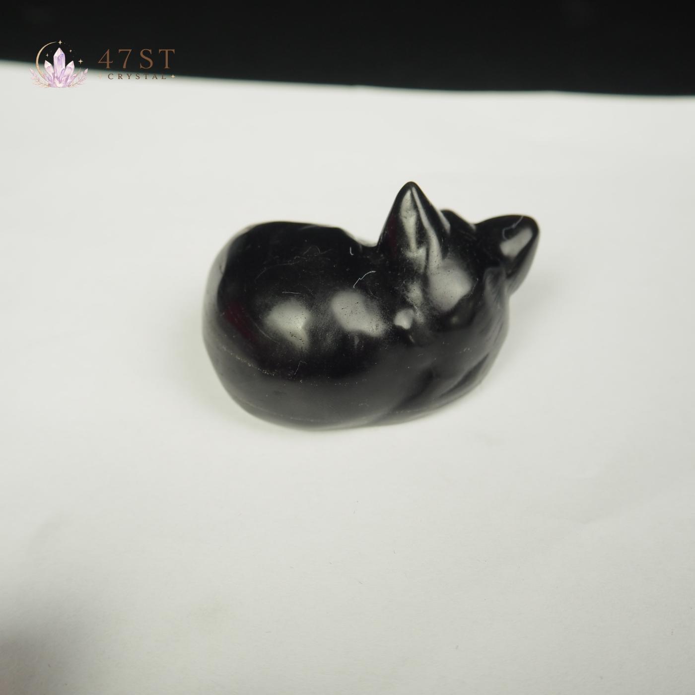 Gold Sheen Obsidian Sleeping Cat