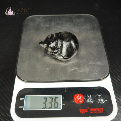 Gold Sheen Obsidian Sleeping Cat