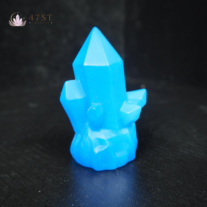 Blue Opalite Crystal Cluster Carving