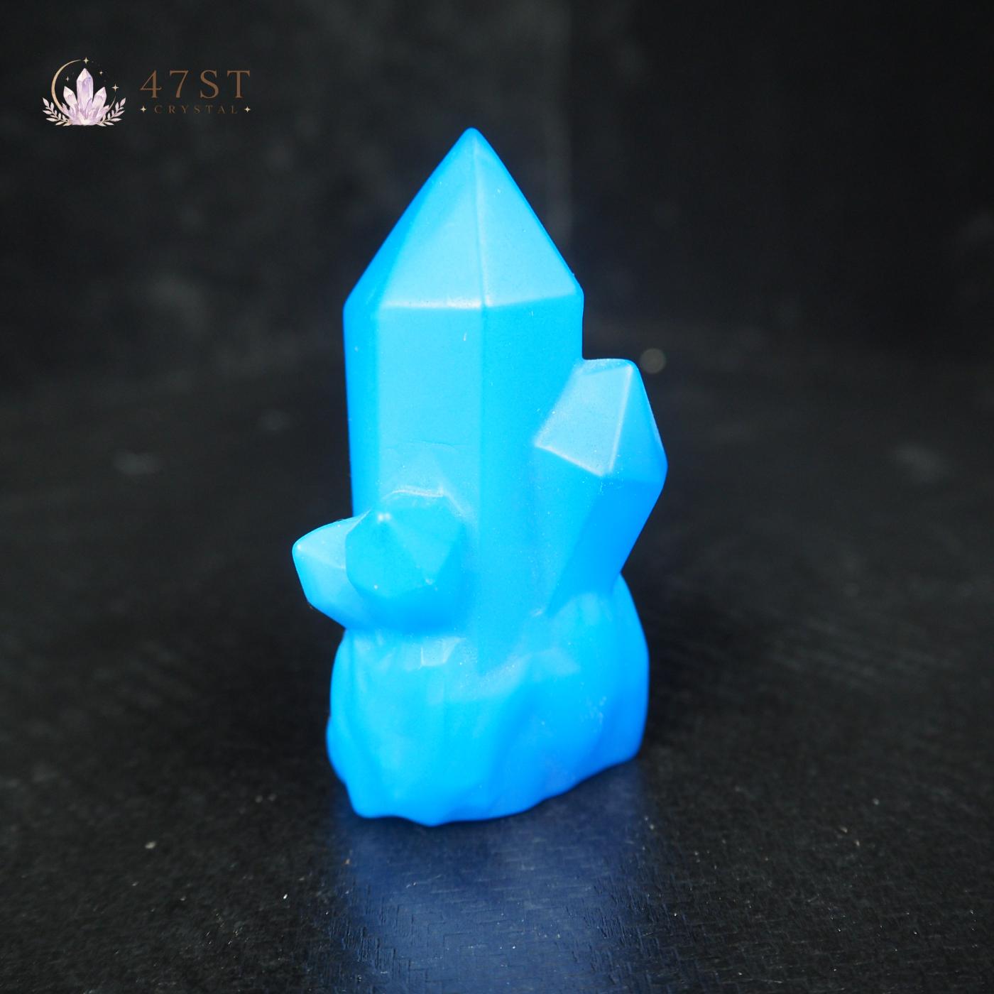 Blue Opalite Crystal Cluster Carving
