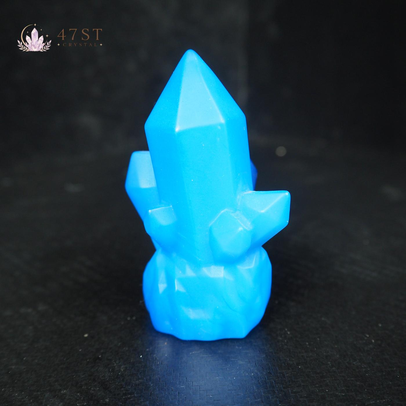 Blue Opalite Crystal Cluster Carving