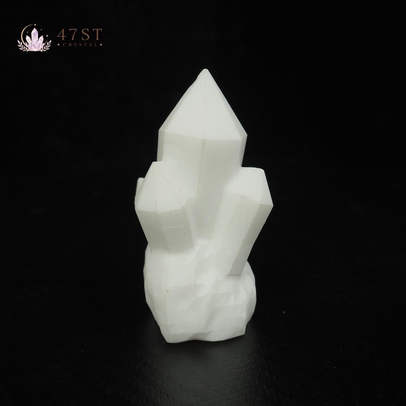 White Jade Crystal Cluster Carving