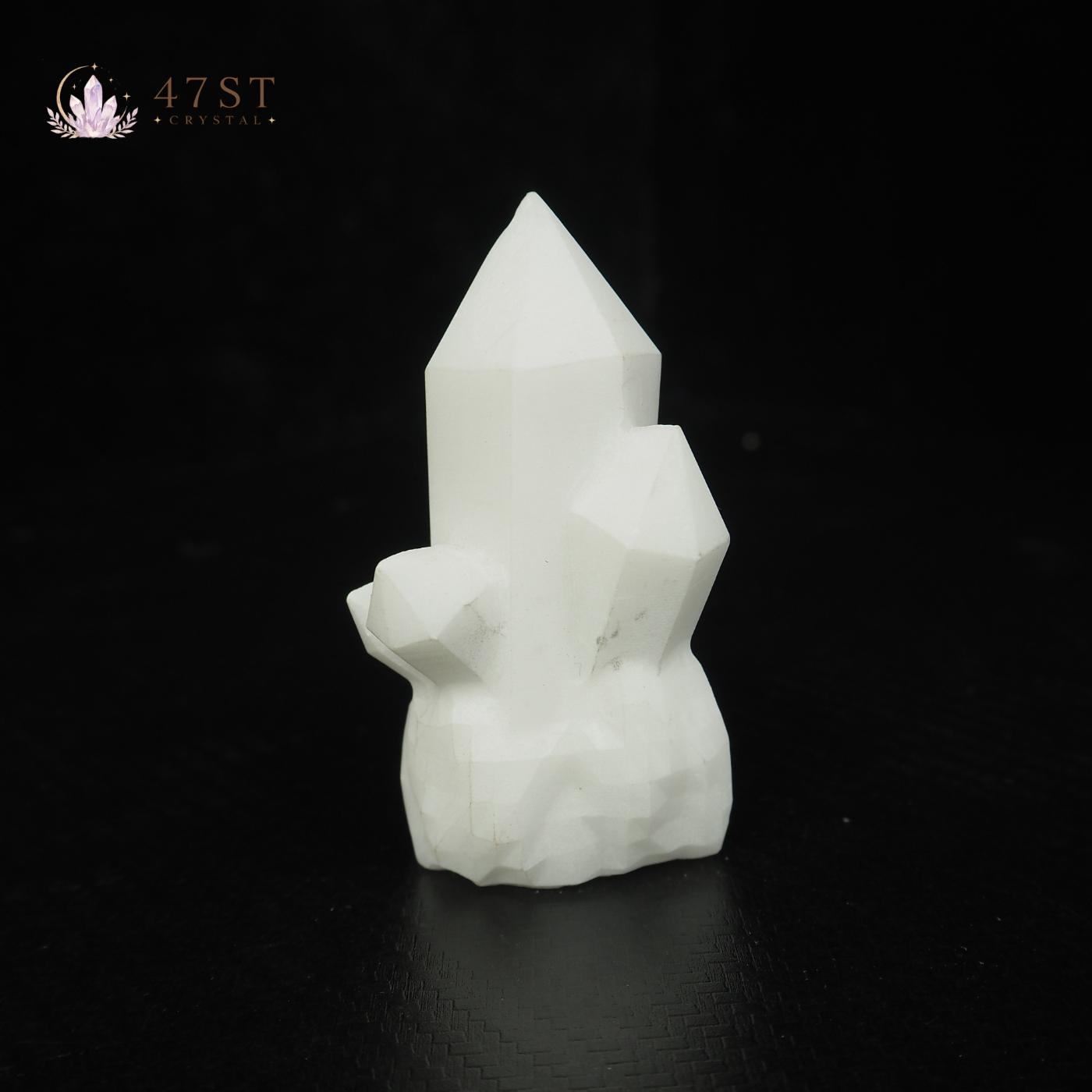 White Jade Crystal Cluster Carving
