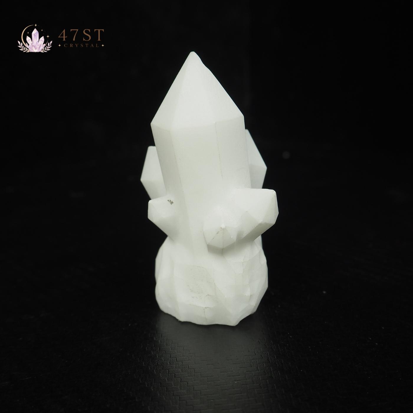 White Jade Crystal Cluster Carving