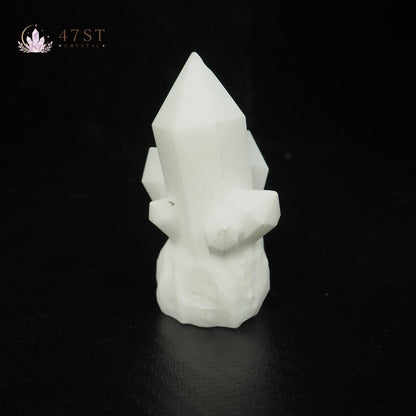 White Jade Crystal Cluster Carving