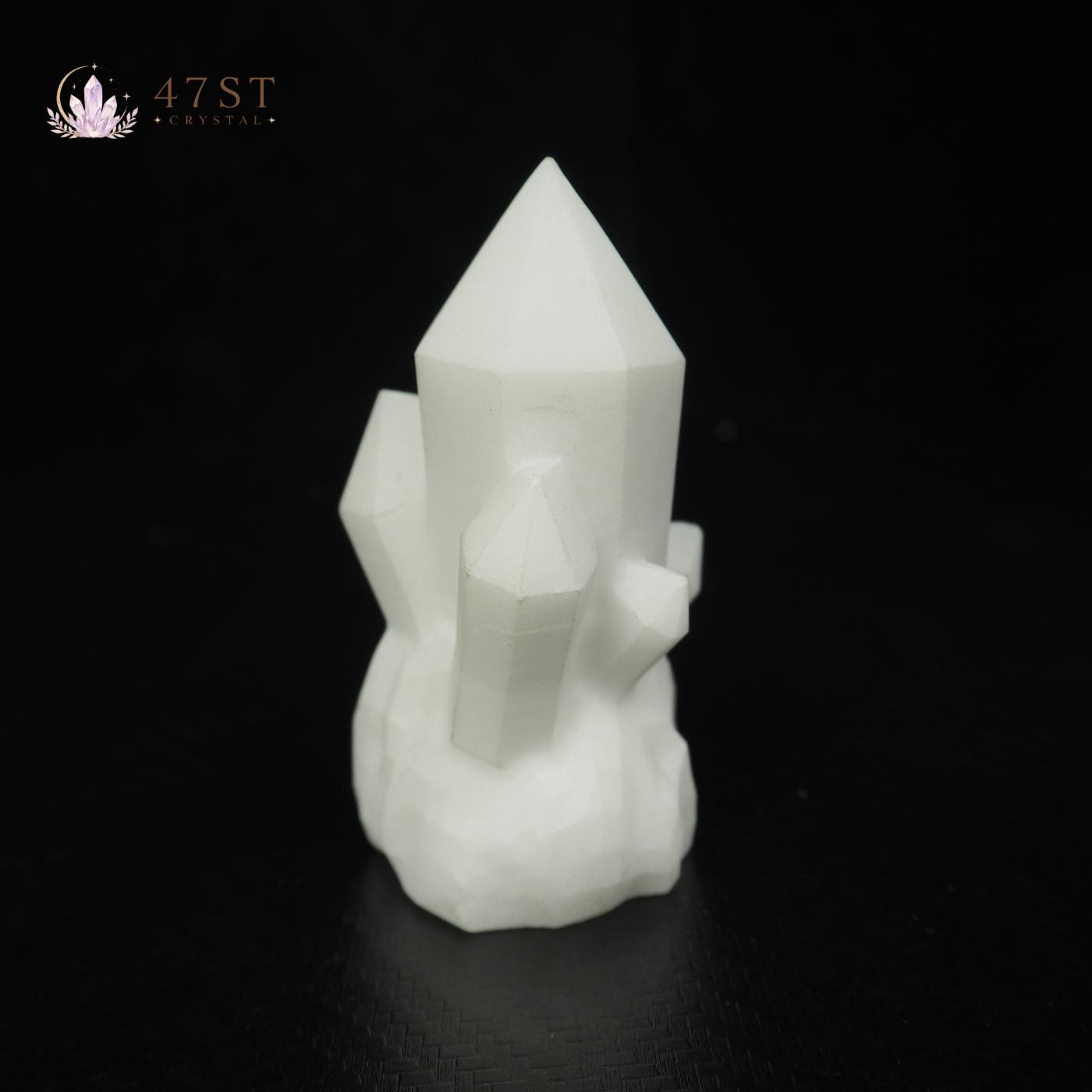 White Jade Crystal Cluster Carving