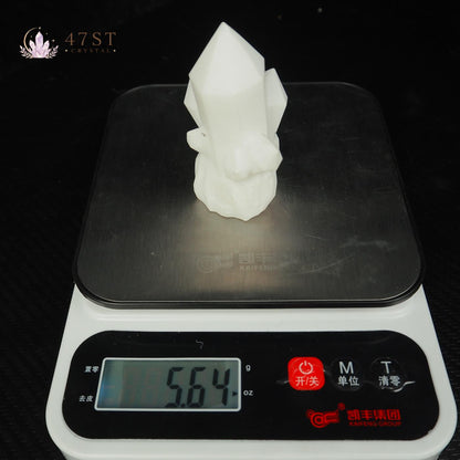 White Jade Crystal Cluster Carving