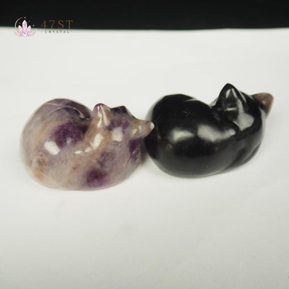 Multi-Material Sleeping Cat Carving