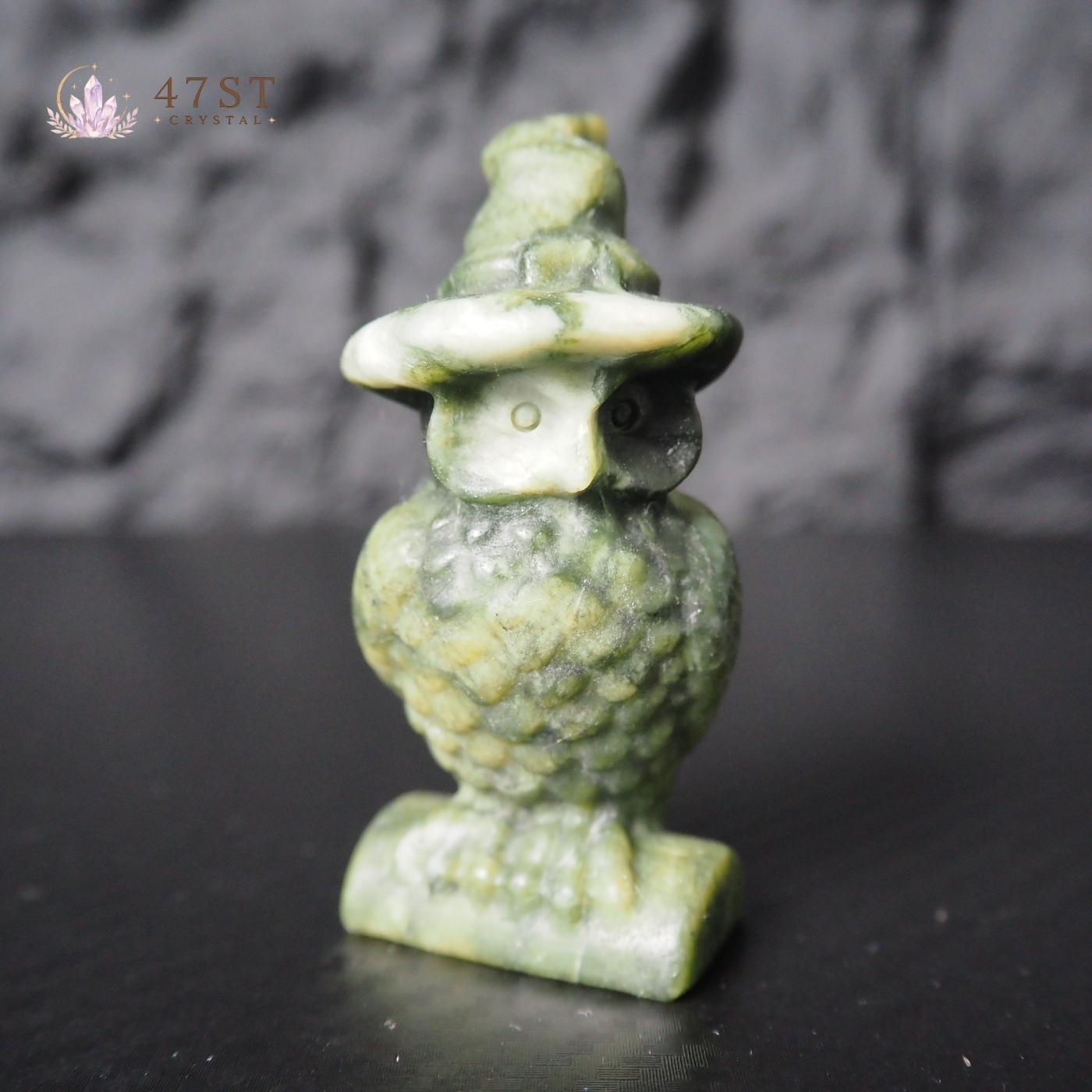 Serpentine Owl Carving