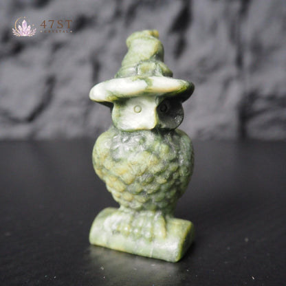 Serpentine Owl Carving