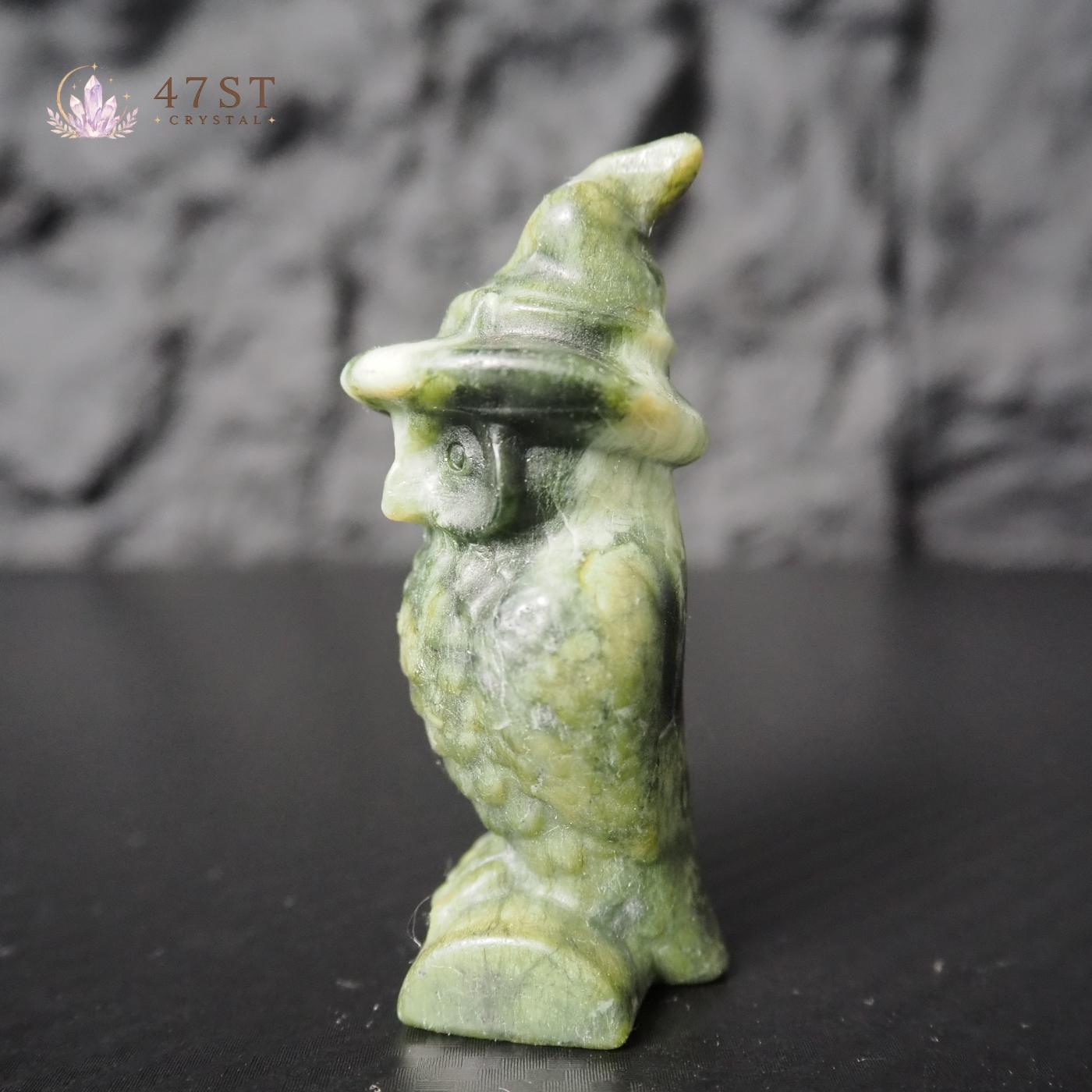 Serpentine Owl Carving