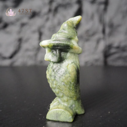 Serpentine Owl Carving