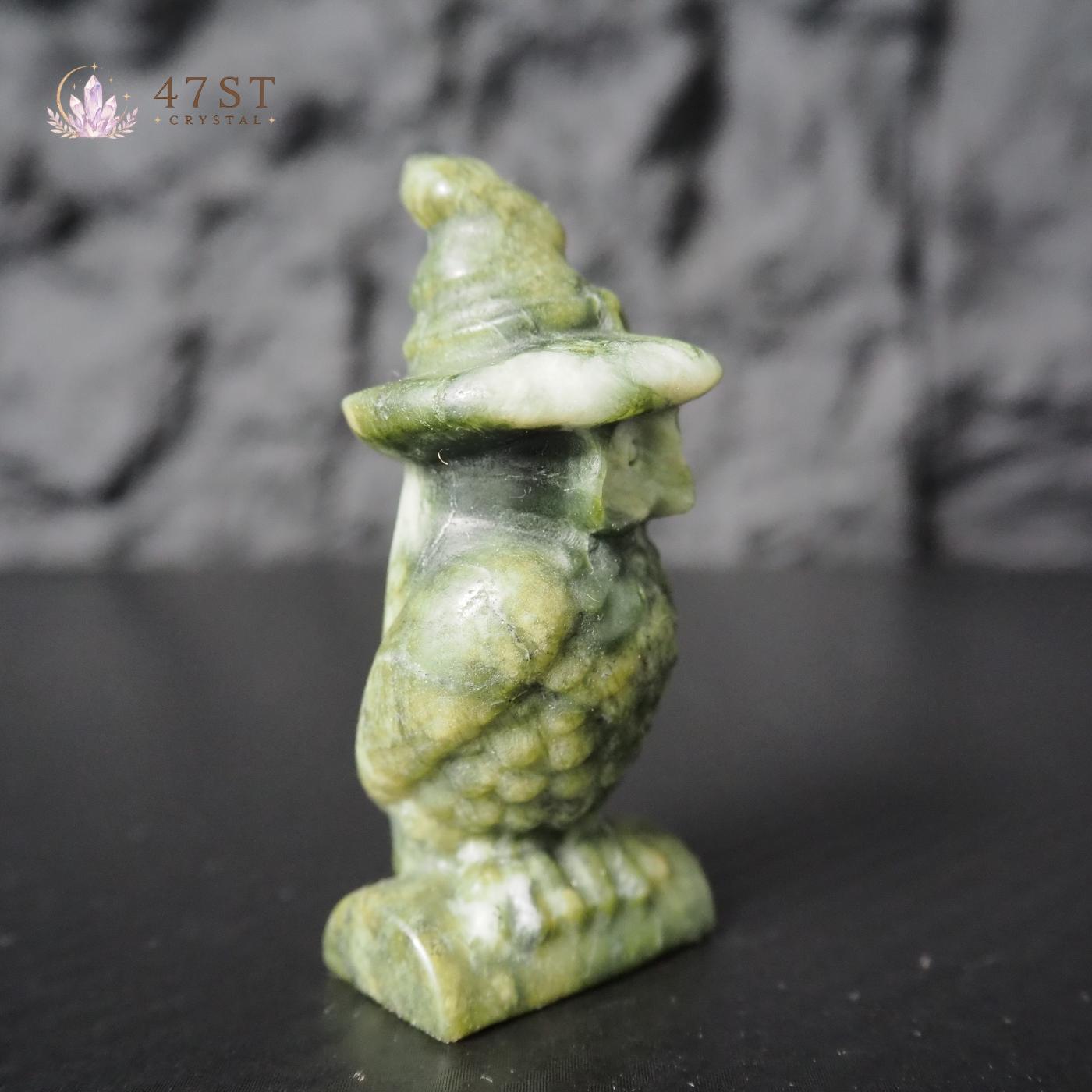 Serpentine Owl Carving