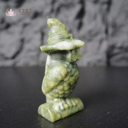 Serpentine Owl Carving
