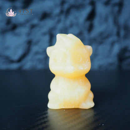 Orange Calcite Squirrel Carving