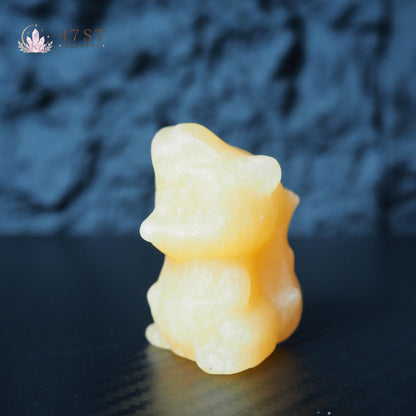 Orange Calcite Squirrel Carving