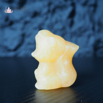 Orange Calcite Squirrel Carving
