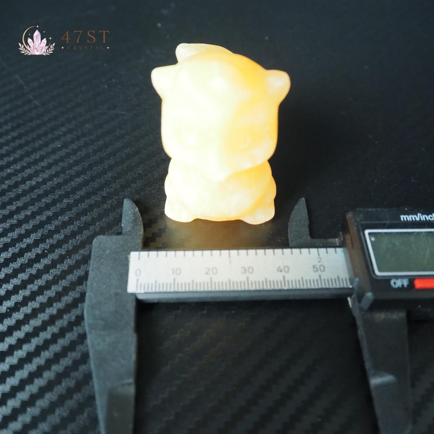 Orange Calcite Squirrel Carving